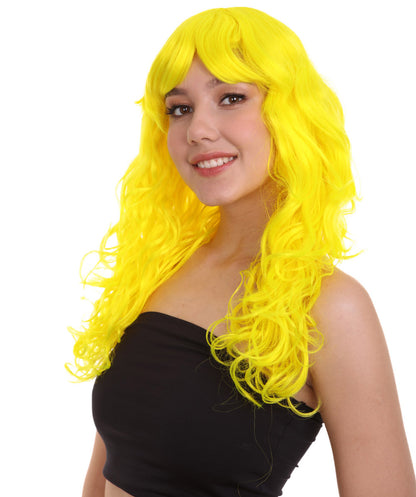 Wigs2you ハロウィンパーティープレミアムレディース H-1026 着用しやすい ベラウィッグ ネオンイエローカラー