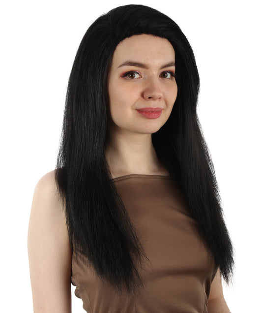 女性用ロングストレートサイドパートコスプレウィッグ ブラック H-5220_14 ファンシースタイル プレミアムハロウィンパーティーウィッグコレクション
