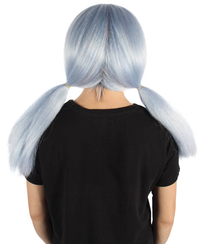 Wigs2you H-6914 大人用レディース ロング ライトブルー ストレート ポニーテール ゲーミング コスプレウィッグ｜ハロウィンに最適｜難燃性合成繊維