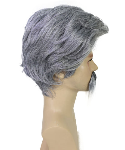 Wigs2you H-7042 大人用メンズスポーツファンツートンカーリーフルウィッグ（口ひげ付き合成繊維）ハロウィンや仮装イベントに最適