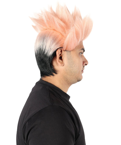 Wigs2you H-7090  大人用 アニメ風 ショート レイヤード スパイキー フルウィッグ ブラック コーラルストライプ 合成繊維 ハロウィン、カーニバル、パーティーに