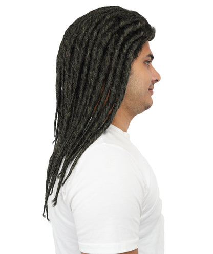 Wigs2you  H-7083 大人用 メンズ ファンタジー ブラック トライバル フルウィッグ ロング 合成繊維 調節可能なキャップ付き コスプレ、ハロウィン、舞台、テーマイベントに最適