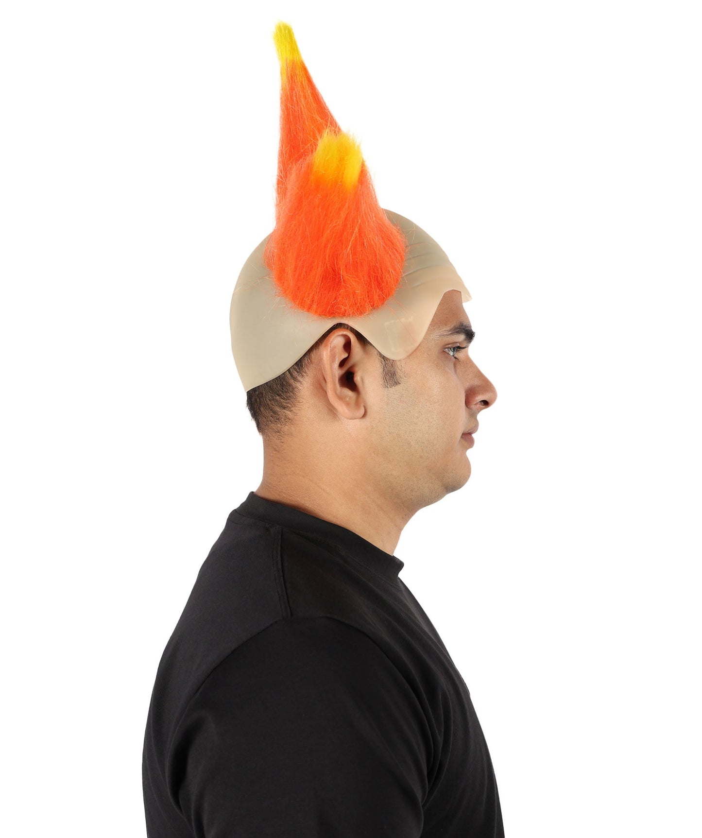 Wigs2you H-7087 大人用メンズ ダークサーカスピエロウィッグ | ワイルドなオレンジとイエローのミックスストレートヘアスタイル、縮れ毛ボリュームアップ | ハロウィン、コスプレ、パーティー、ステージ用合成ウィッグ