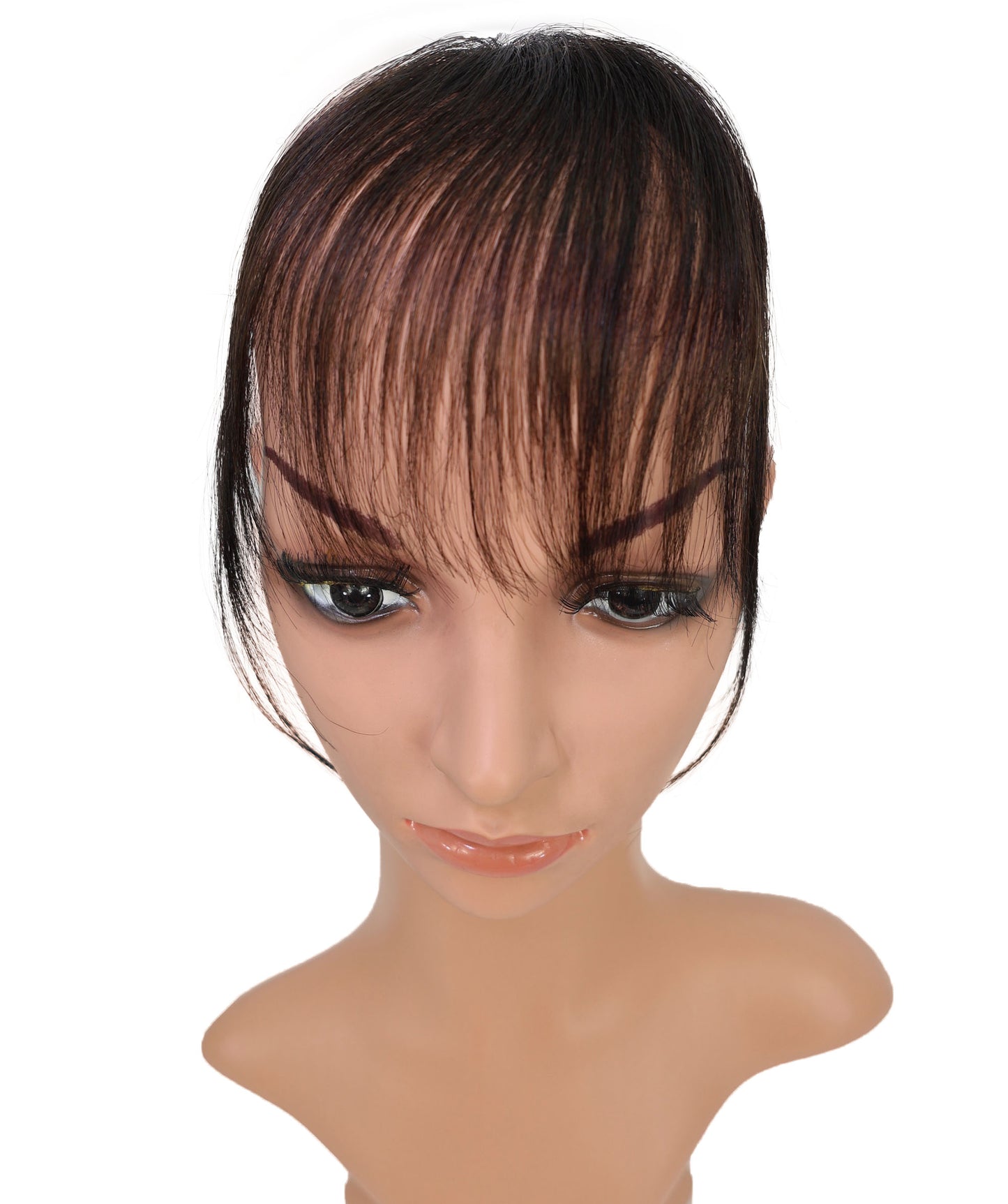 Wigs2you W-8474 女性用孔雀前髪ウィッグ – 100％人毛クリップインフリンジ 5〜9インチ – ナチュラル軽量ヘアピース