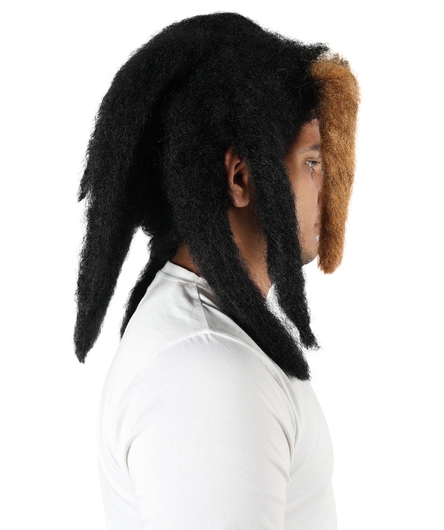 Wigs2you  H-7063 大人用 ユニセックス 肩までの長さ ブラック＆ブラウン ドレッドヘア フルウィッグ 難燃性合成繊維 ハロウィンやパーティーに