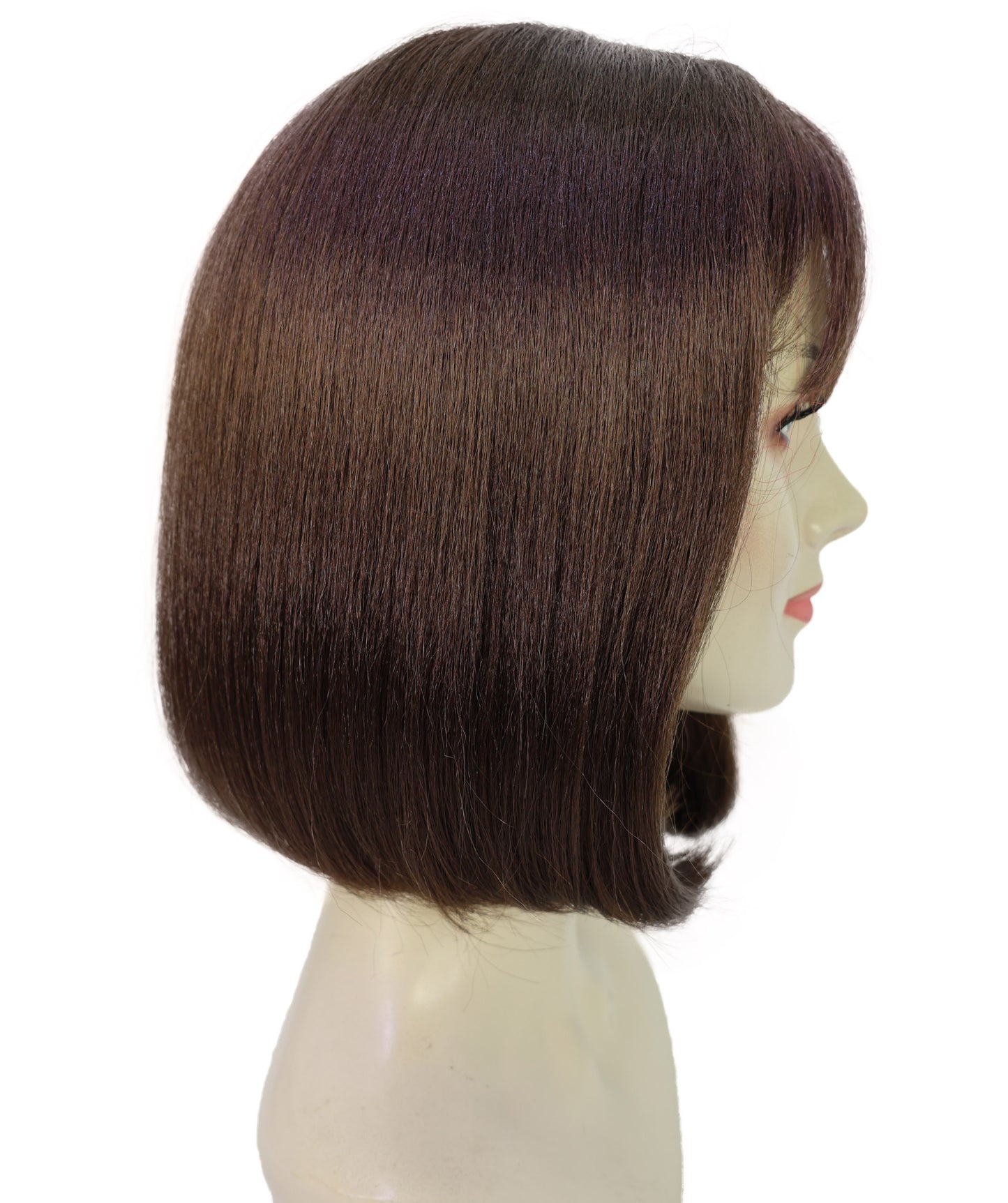 Wigs2you H-6908 女性用 12インチ アーモンドブラウン ショートボブウィッグ（前髪付き）｜耐熱性合成繊維使用｜自然で軽量な通気性キャップ付きウィッグ