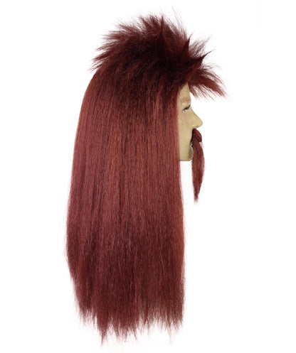 Wigs2you H-7059 大人用メンズロングマレットフルウィッグ（口ひげ付き）合成繊維製。レトロなロッカーコスチュームやパーティーに最適。