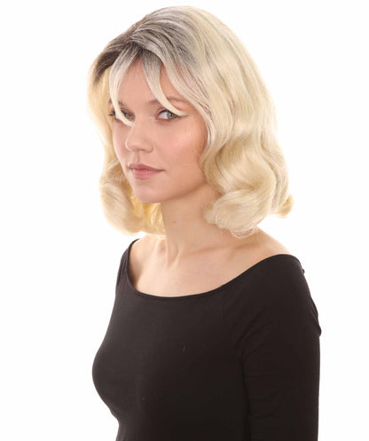 ハロウィンパーティ プレミアムレディース H-5113 映画キャラクター ブラックブロンドウィッグ