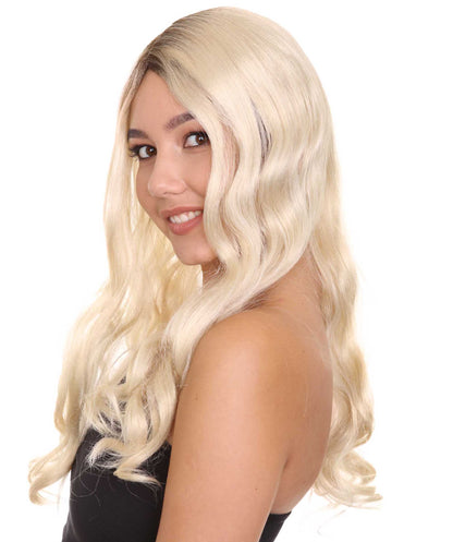 ハロウィンパーティープレミアム H-5256 女性用ミディアムレングスブロンドメイクアップアーティストウィッグ ブロンド