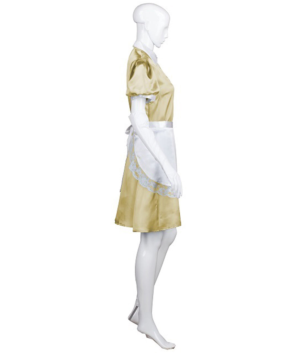 大人用女性の JCO-328_5 フレンチエプロンメイド制服 ゴールド コスプレコスチューム