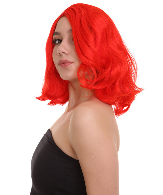 Wigs2you ハロウィン パーティー プレミアム 簡単に着用できる H-1149 とても快適なネオンレッド カーリー レディ ウィッグ