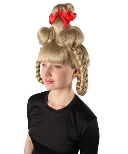 ハロウィンパーティープレミアムレディ H-5490 クリスマスクラシックストーリーキャラクターウィッグ (曲がる三つ編み付き)