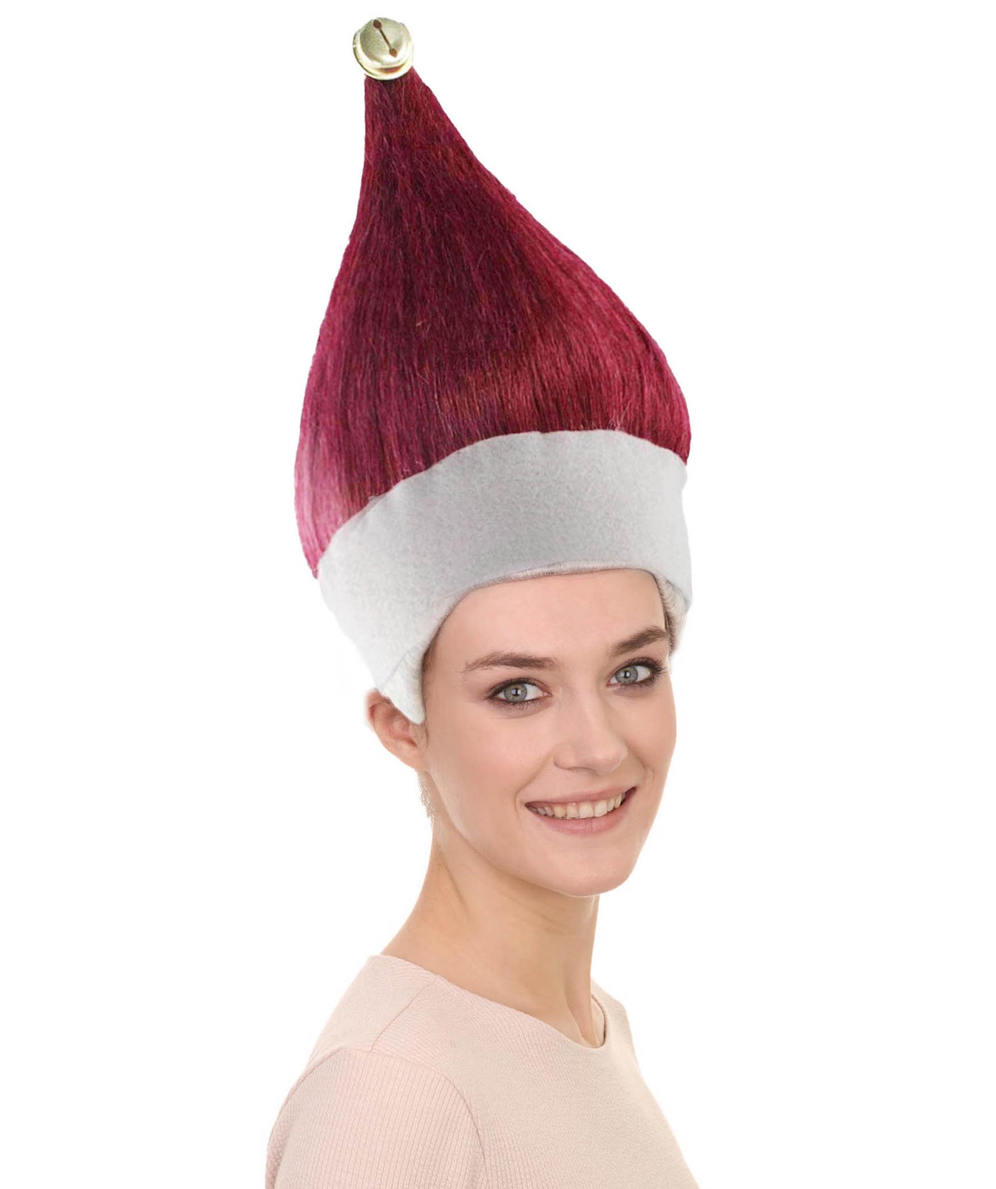 レディース レッド エルフ ウィッグ 1 H-3547 クリスマスウィッグ プレミアム 通気性の良い キャップレスキャップ