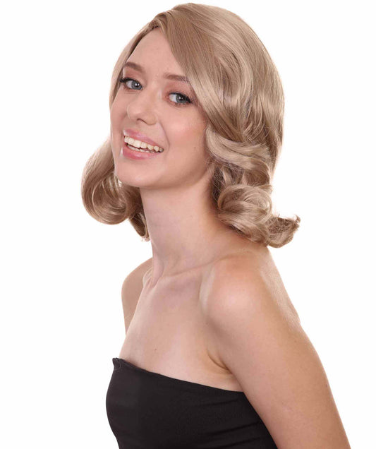 Wigs2you ハロウィン パーティー プレミアム 簡単に着用できる H-1143 とても快適なナチュラル ブロンド カーリー レディ ウィッグ