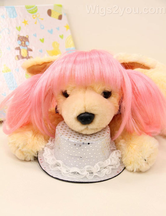 ペットウィッグ P-024 ダーティピンク ふわふわのファンタジーウィッグ、愛らしいペットのため