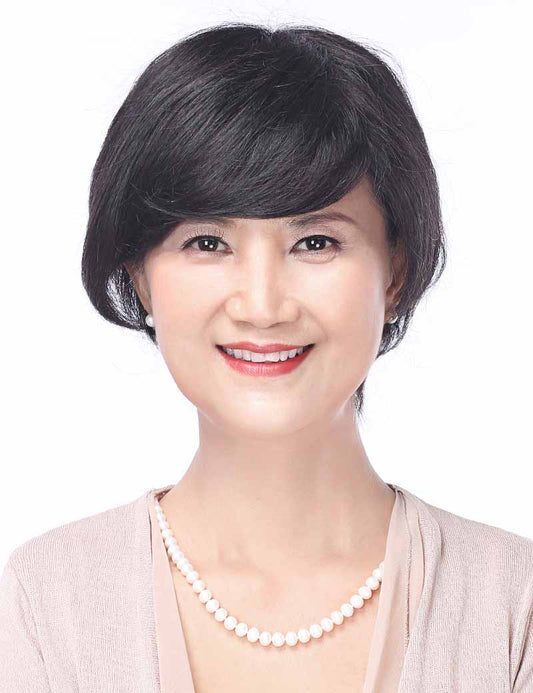 人毛ミックス総手植えウィッグ | びっくりする軽さ | 長時間被っても大丈夫な医療ウィッグ | ウィッグネット付き HTBF-004
