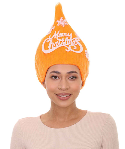 オレンジクリスマスツリーレディースウィッグ H-3526 メリークリスマスウィッグ プレミアム通気性のあるキャップレスキャップ