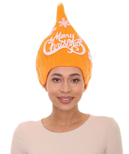 オレンジクリスマスツリーレディースウィッグ H-3526 メリークリスマスウィッグ プレミアム通気性のあるキャップレスキャップ