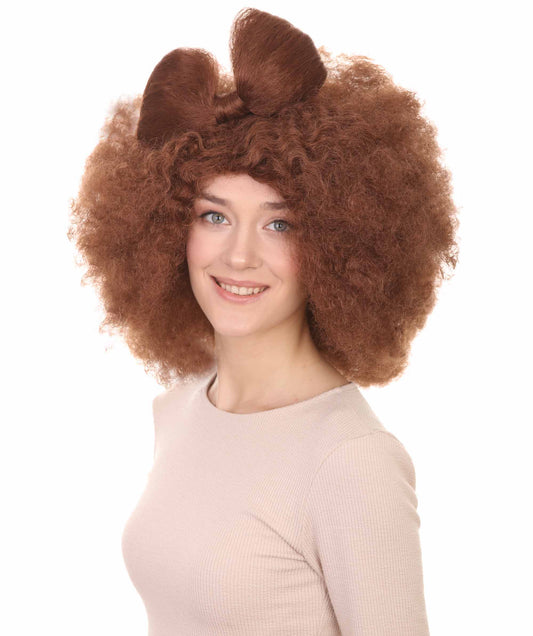 Wigs2you ハロウィン パーティー プレミアム レディース H-1257 着けやすい 快適なフィット感 アフロ スモール ボウウィッグ ミディアム ブラウン