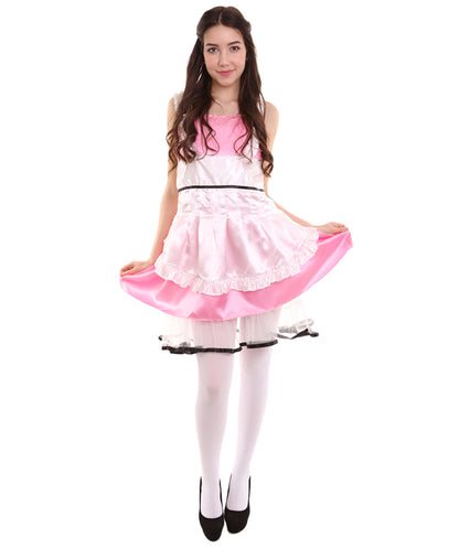 女性用 JCO-326_11 アニメ コスプレ フレンチメイド ファンシー ドレス ライトピンク コスプレ コスチューム