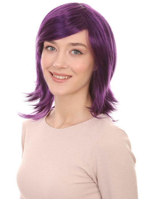 Wigs2you ハロウィン パーティー プレミアム H-1433 簡単に着用でき 快適なフィット感の女性ショート バイオレット ウィッグ