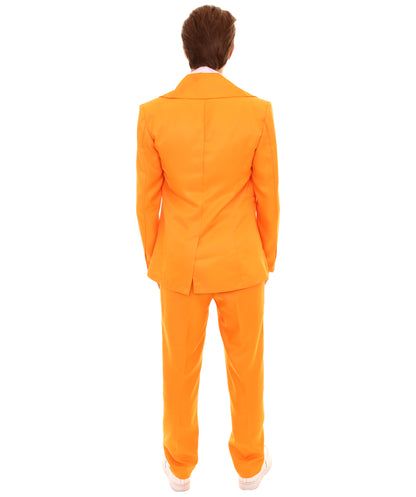 男性用 JCP-002_5 70'sロックスター スーツ コスチューム ディッキーとタイ付き プレミアム オレンジ ハロウィンコスチューム