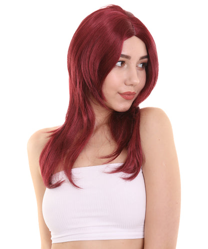 Wigs2you ハロウィンパーティー プレミアム レディース H-929 3レイヤーのパーティーガールウィッグ バーガンディカラー