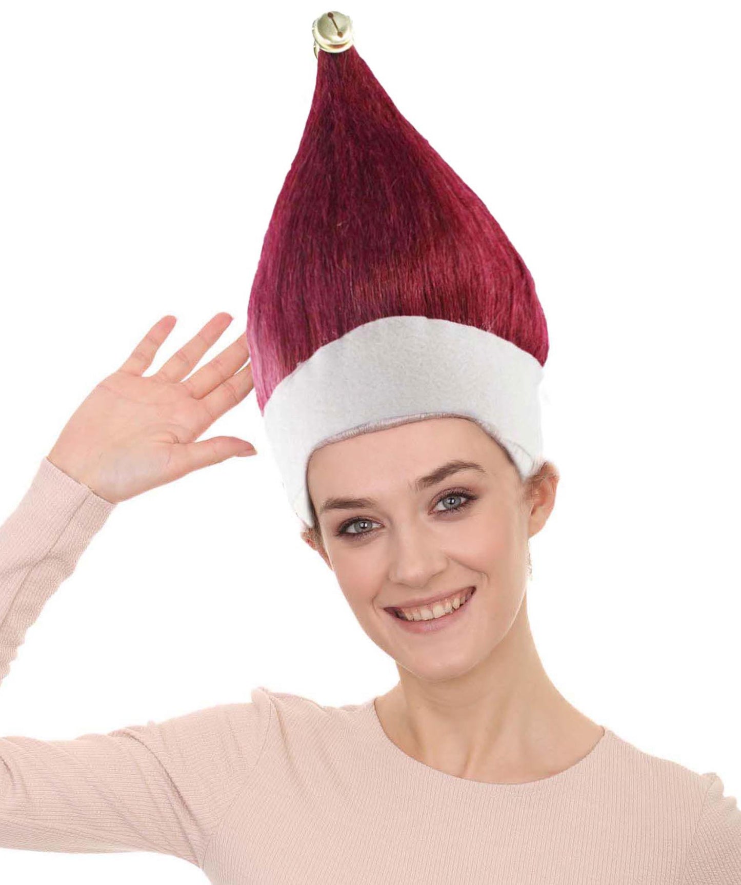 レディース レッド エルフ ウィッグ 1 H-3547 クリスマスウィッグ プレミアム 通気性の良い キャップレスキャップ