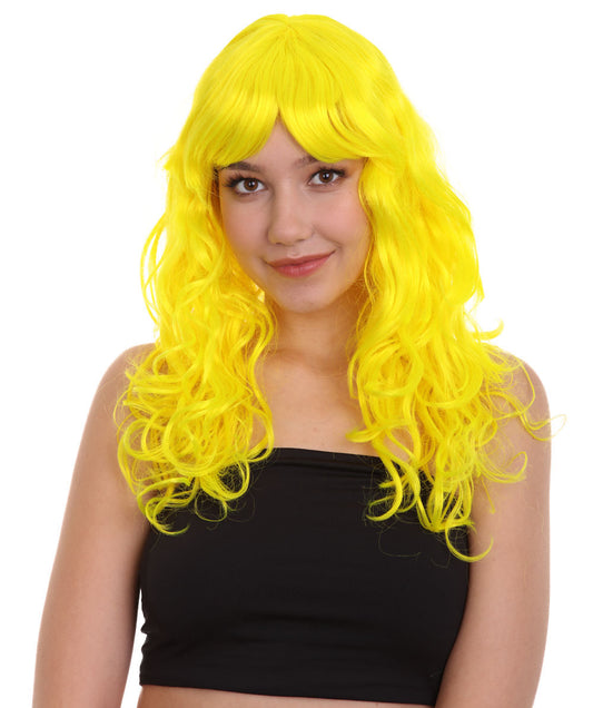 Wigs2you ハロウィンパーティープレミアムレディース H-1026 着用しやすい ベラウィッグ ネオンイエローカラー
