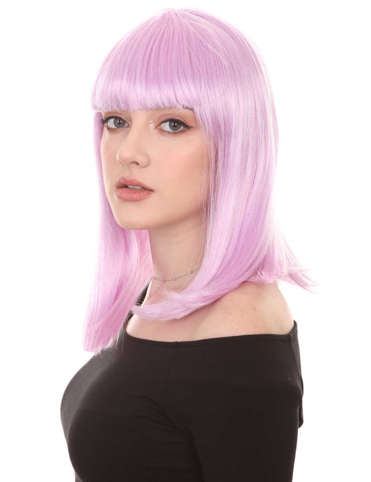 Wigs2you ハロウィン パーティー プレミアム レディース H-1381 着けやすい 快適なフィット感 ロング ボブ Lt パープル ウィッグ