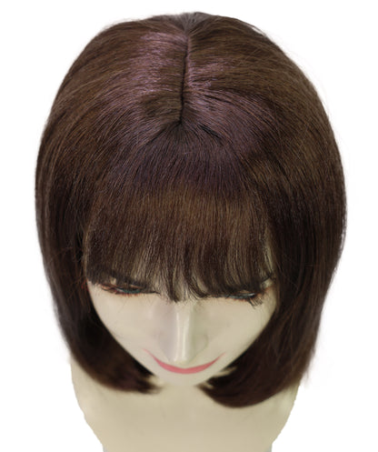 Wigs2you H-6908 女性用 12インチ アーモンドブラウン ショートボブウィッグ（前髪付き）｜耐熱性合成繊維使用｜自然で軽量な通気性キャップ付きウィッグ