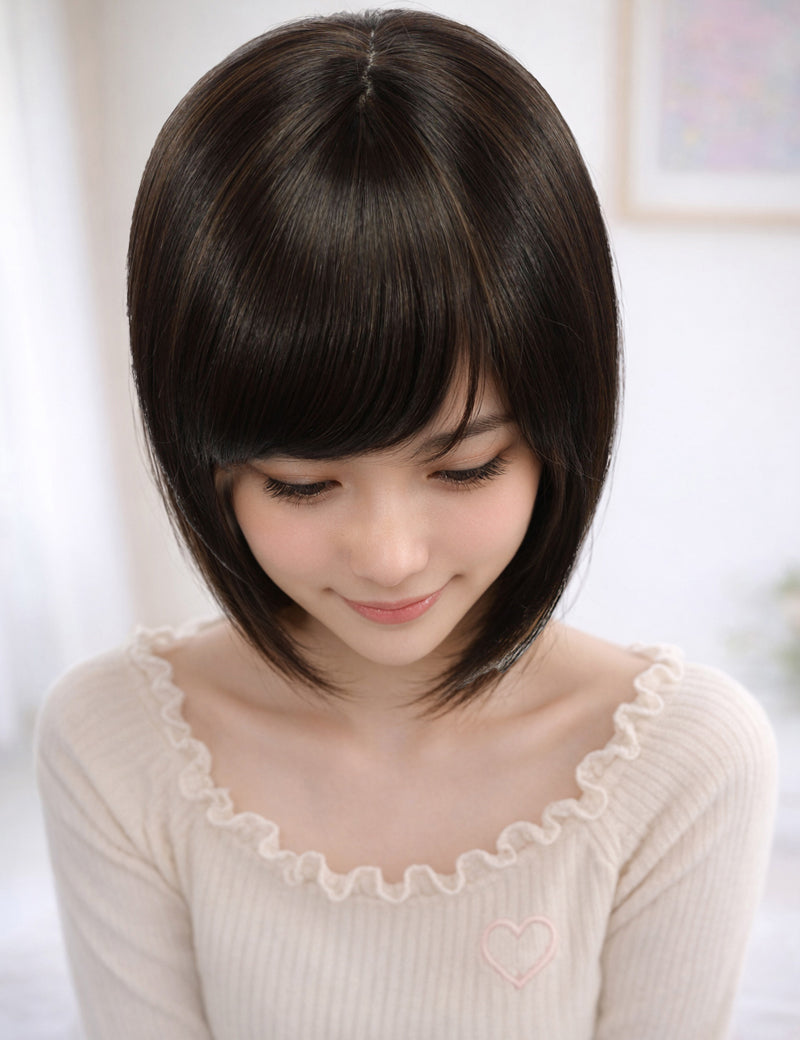Wigs2you W-1011 耐熱商 の毛が前下がりになったスタイル、大人っぽい洗練されたボブスタイルです、ウィッグネット付き