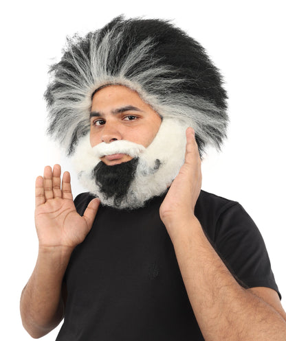 Wigs2you  H-7089 大人用 メンズ ヒルビリー フルウィッグ 口ひげ＆あごひげ付き マルチカラー合成繊維 コスプレ、ハロウィン、ロールプレイ用