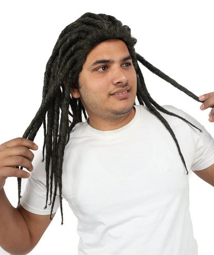 Wigs2you  H-7083 大人用 メンズ ファンタジー ブラック トライバル フルウィッグ ロング 合成繊維 調節可能なキャップ付き コスプレ、ハロウィン、舞台、テーマイベントに最適