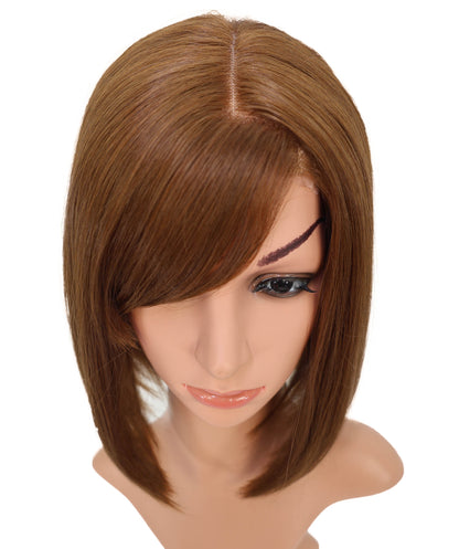 Wigs2you H-6902 女性用 11インチ ショートボブウィッグ | ライトブラウン合成繊維使用 | 手植え・自然な軽量通気性キャップ付きウィッグ