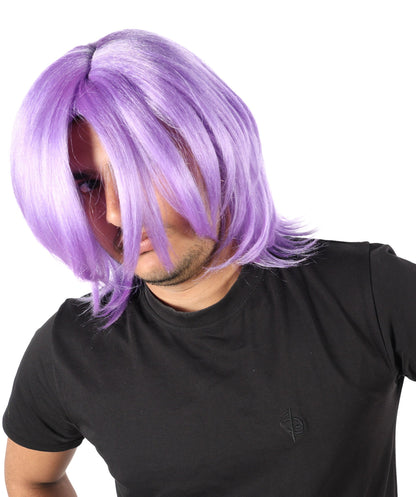 Wigs2you H-7069 大人用メンズショートレイヤードアニメスタイルフルウィッグ ライラック合成繊維 調節可能なキャップ付き コスチュームやアニメイベントに最適