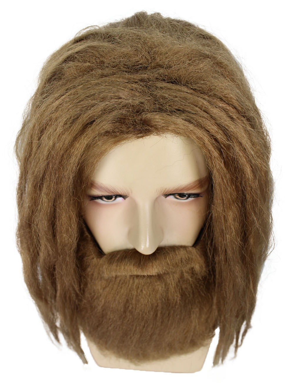 Wigs2you H-5505 大人用メンズ ブラウン ドレッドヘアウィッグ（ひげセット付き）| ハロウィンに最適| 難燃性合成繊維