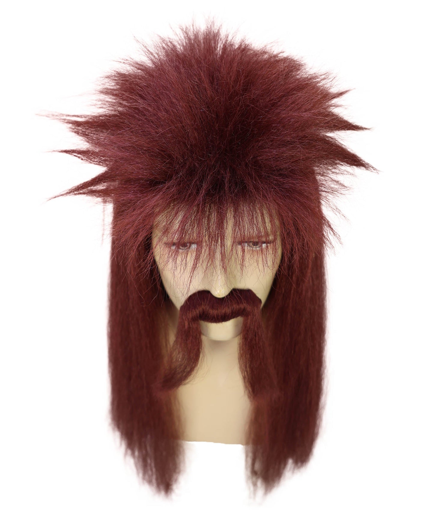Wigs2you H-7059 大人用メンズロングマレットフルウィッグ（口ひげ付き）合成繊維製。レトロなロッカーコスチュームやパーティーに最適。