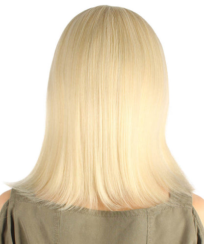 ミディアムボブコスプレ女性用ウィッグ ブロンド H-3375 華やかなパーティーイベント準備完了のハロウィンウィッグ プレミアム通気性のあるキャップレスキャップ