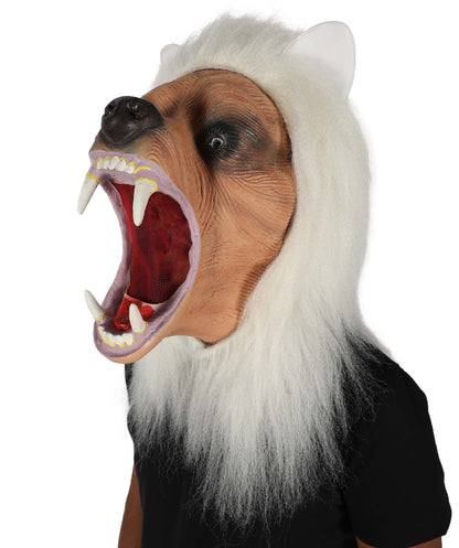 ユニセックス毛皮動物ウィッグとマスクセット H-6771BR ハロウィンやテーマパーティー用の完全な動物コスプレ