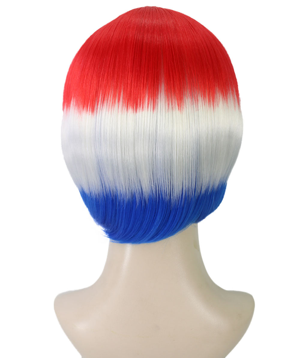 ハロウィンパーティープレミアムレディース Flag-002 ボブウィッグ マルチカラー ファンシーキャラクターファッションウィッグ ソフト合成繊維