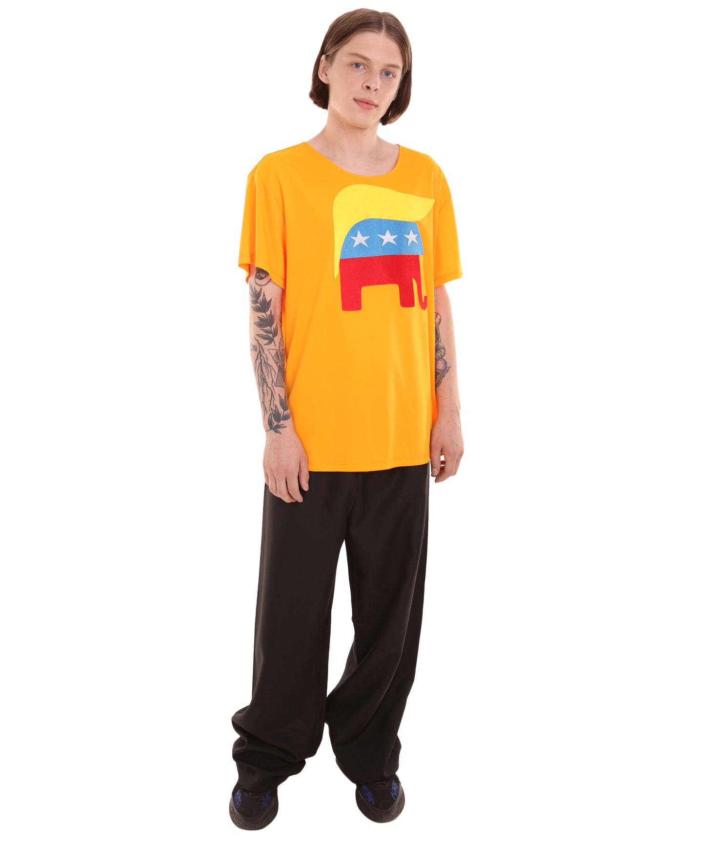 大人用男性向け JCO-172_1 共和党エレファント トランプ風髪型 オレンジ コスプレ コスチューム