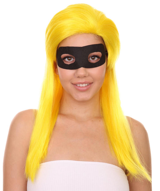 女性用 インクレディブルズ2 - インヴィジガール ヴァイオレット・パー イエローウィッグ マスクセット付き H-4593 TV/映画ウィッグ プレミアム 通気性の良いキャップレスキャップ