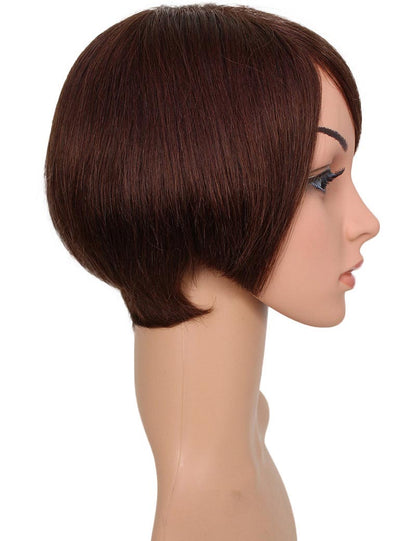 30歳〜40歳 若者の短い HT-018 100% ヒューマンヘア ナチュラルエレガンス ハンドタイド ヒューマンヘア束
