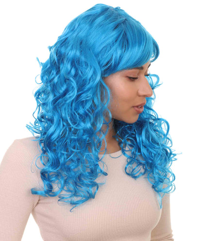 Wigs2you ハロウィンパーティープレミアムレディース H-1027 着用しやすい ベラウィッグ ネオンブルー色