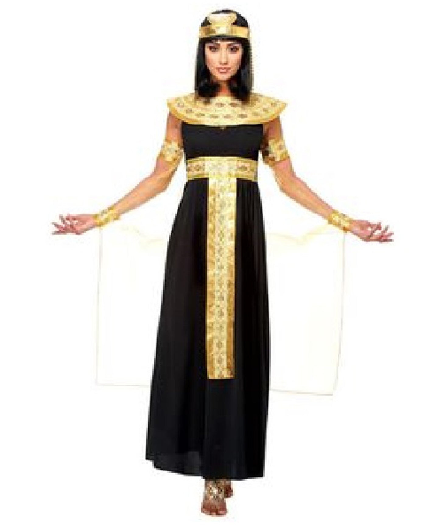 女性 JCP-191 のエジプト女王 歴史的 ハロウィンコスチューム ブラックとゴールド コスプレコスチューム