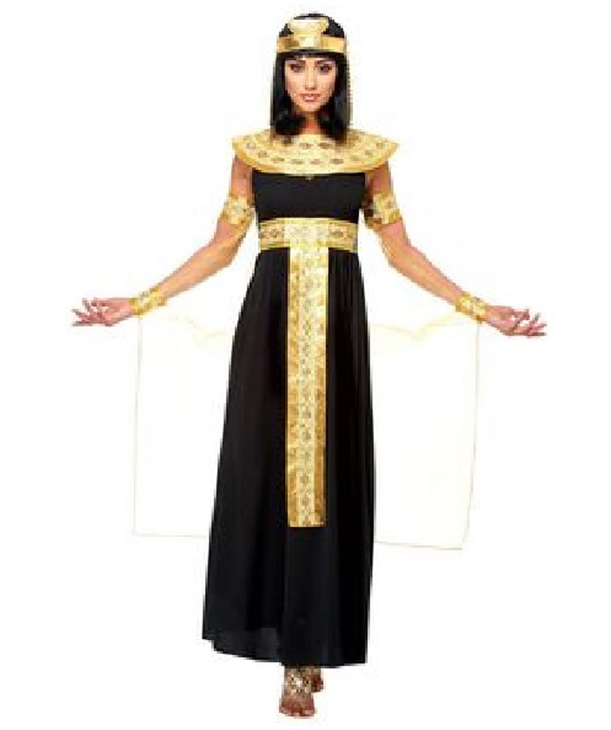 女性 JCP-191 のエジプト女王 歴史的 ハロウィンコスチューム ブラックとゴールド コスプレコスチューム