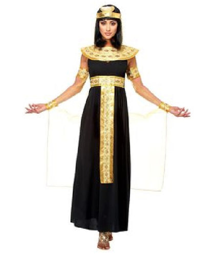 女性 JCP-191 のエジプト女王 歴史的 ハロウィンコスチューム ブラックとゴールド コスプレコスチューム