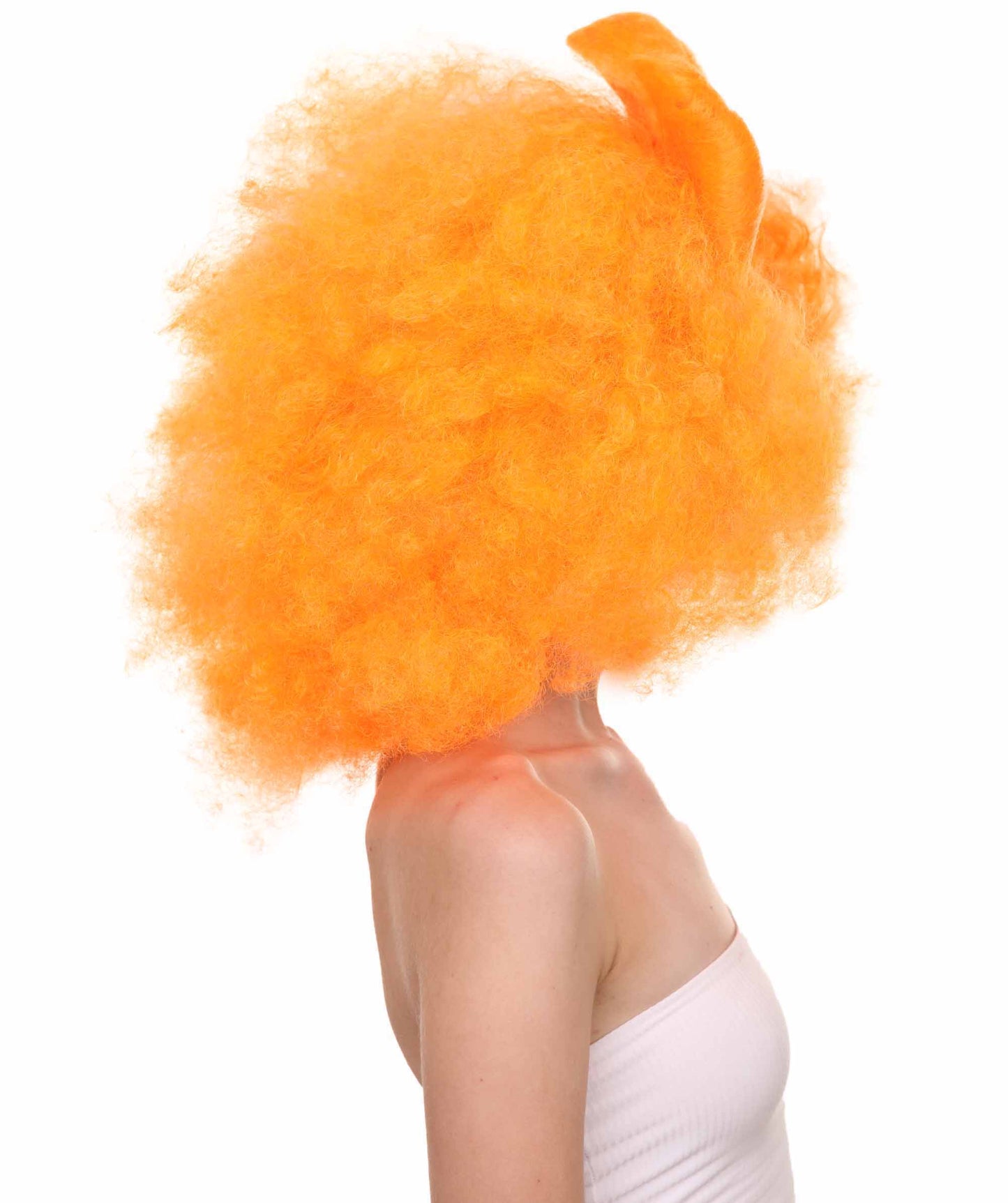 Wigs2you ハロウィン パーティー プレミアム レディース H-1234 着けやすい 快適なフィット感 パンプキン オレンジ アフロ スモール ボウウィッグ