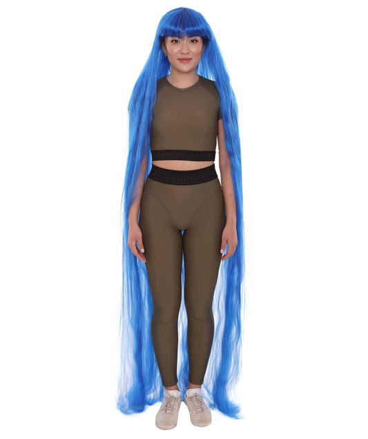 70エクストラロングダークブルー女性用ウィッグコレクション H-3257 華やかなハロウィンウィッグ プレミアム通気性のあるキャップレスキャップ